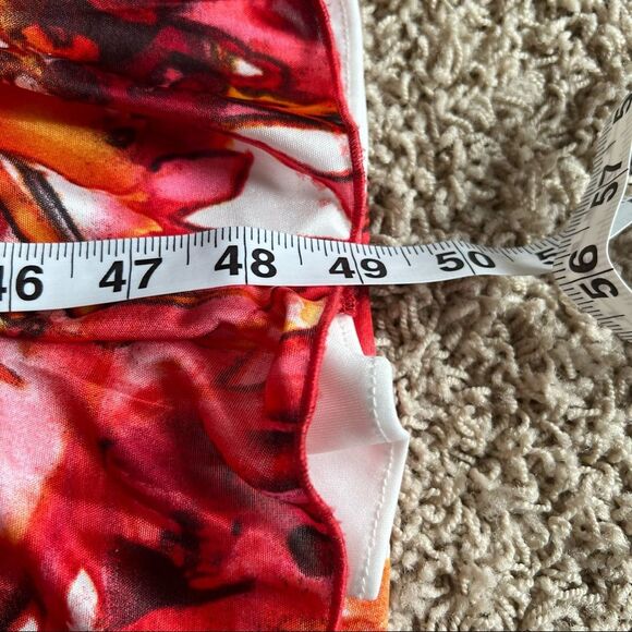 Deb's Y2K Strapless Sequin Coral Colorful Pleated Formal Prom Maxi Gown - Picture 13 of 13